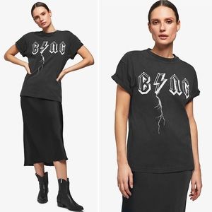 Anine Bing Bolt Tee in Black